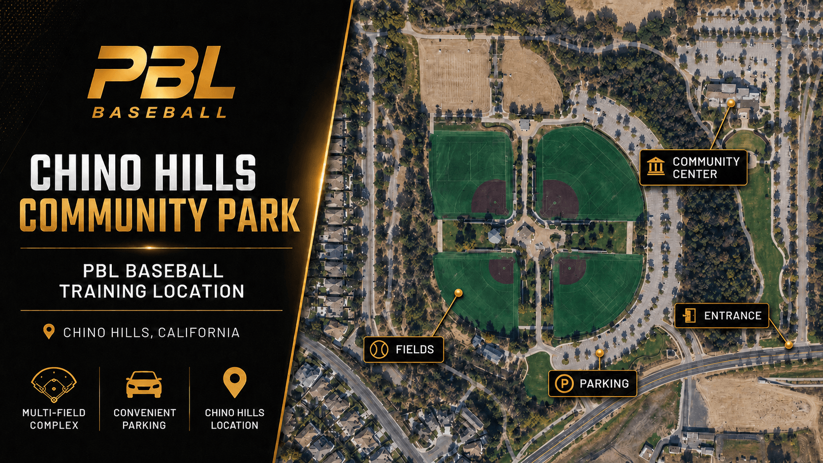 PBL Baseball training image for Chino Hills Community Park